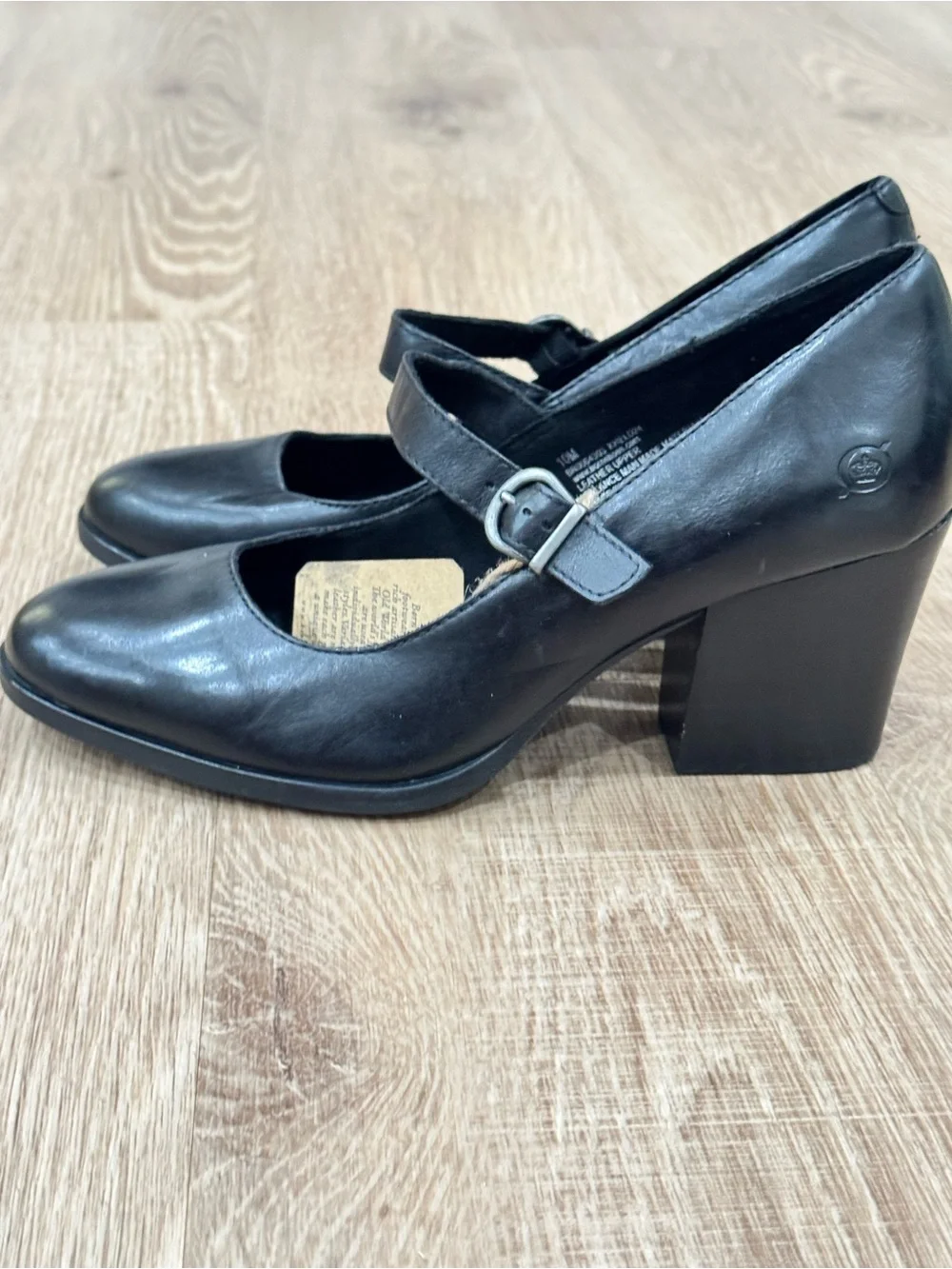 Born Kiki Mary Jane Pumps Women’s 10M Black Leather Block Heel NWT